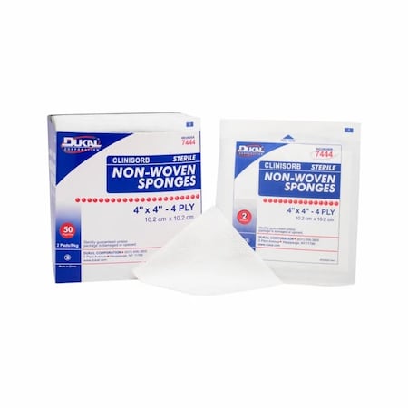 Dukal Clinisorb NonWoven Sponge, 4x4 4ply, 1200PK 7444